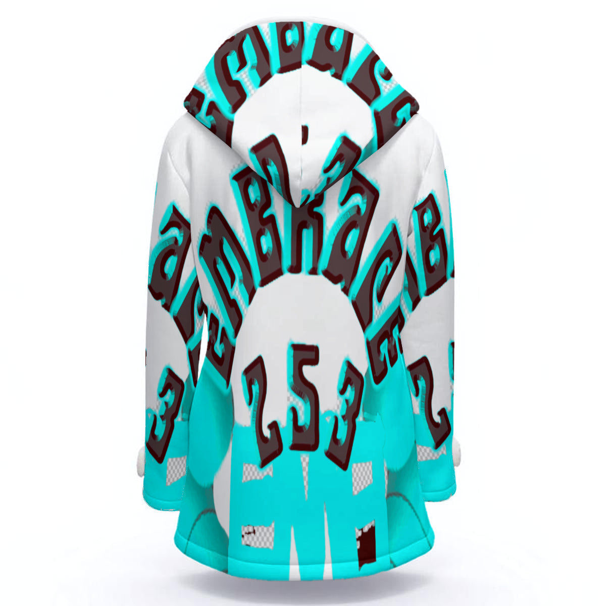 All-Over Print Women's Hooded Double-Breasted Winter Coat With Fleece