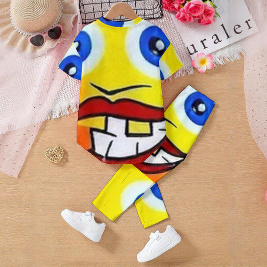 All-Over Print Kids' Casual Top and Pants Set