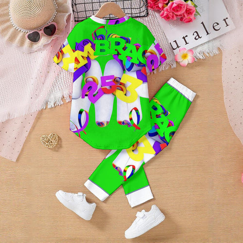 All-Over Print Kids' Casual Top and Pants Set