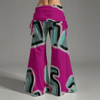 All-Over Print Women's High Waist Wide Leg Pants