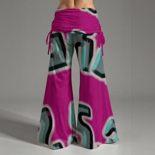All-Over Print Women's High Waist Wide Leg Pants