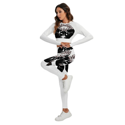 All-Over Print Women's Sport Set With Backless Top And Leggings