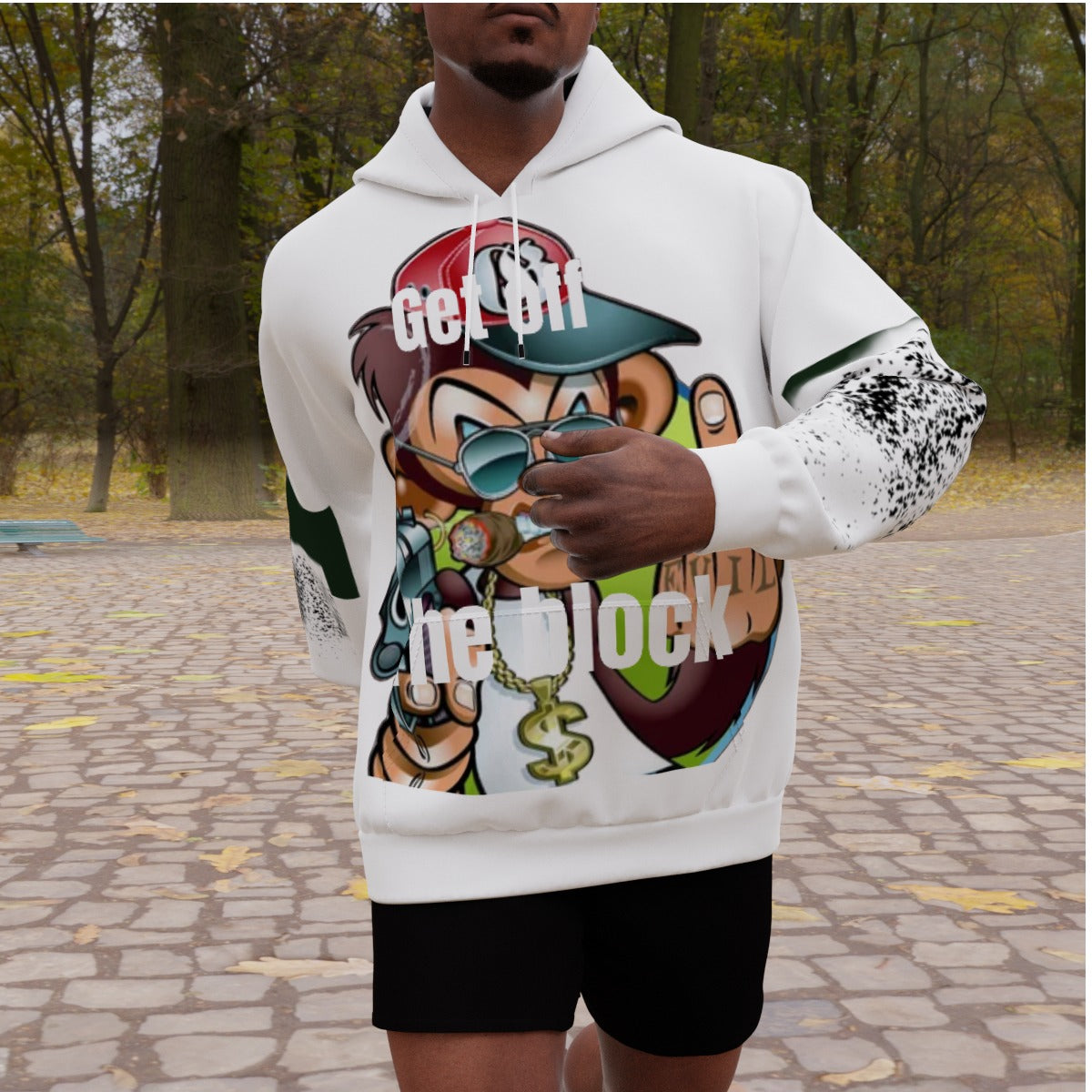 All-Over Print Men's Heavy Fleece Raglan Hoodie