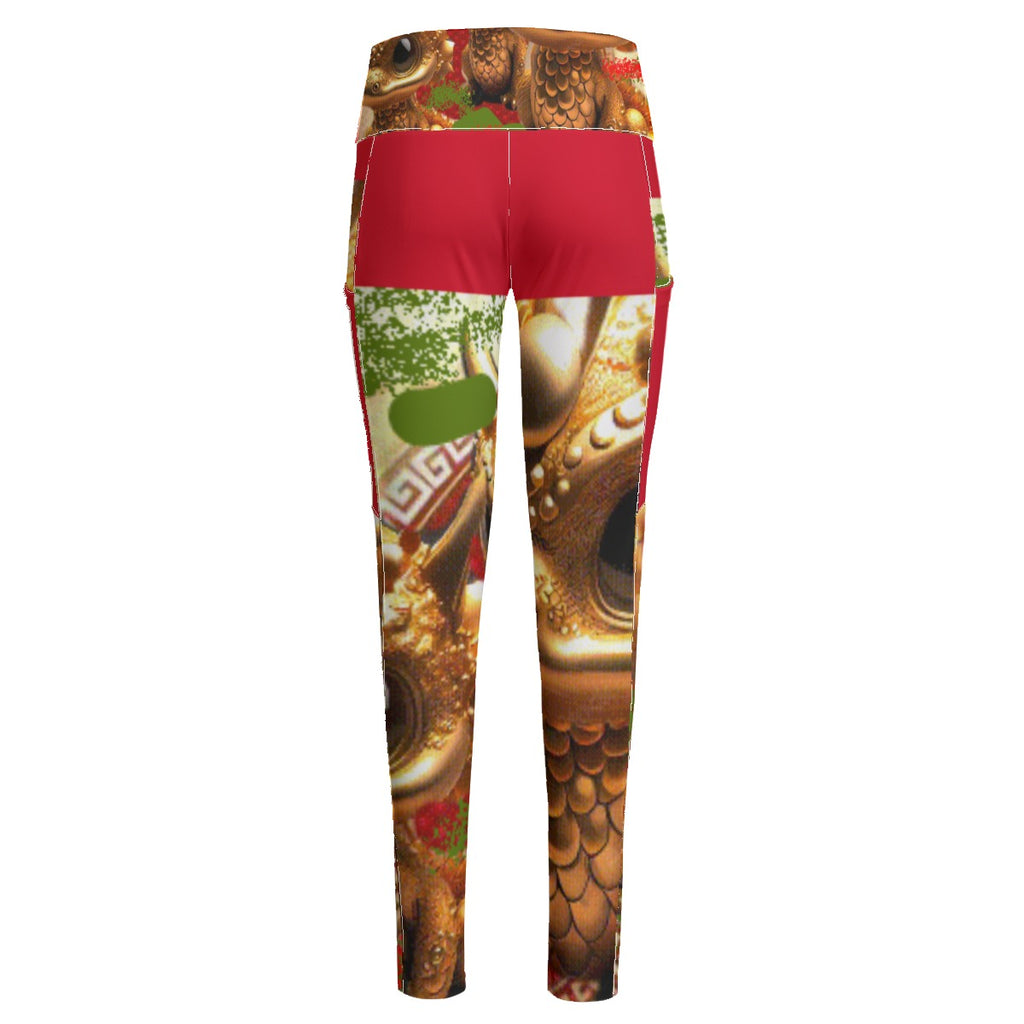 All-Over Print Women's High Waist Leggings With Side Pocket