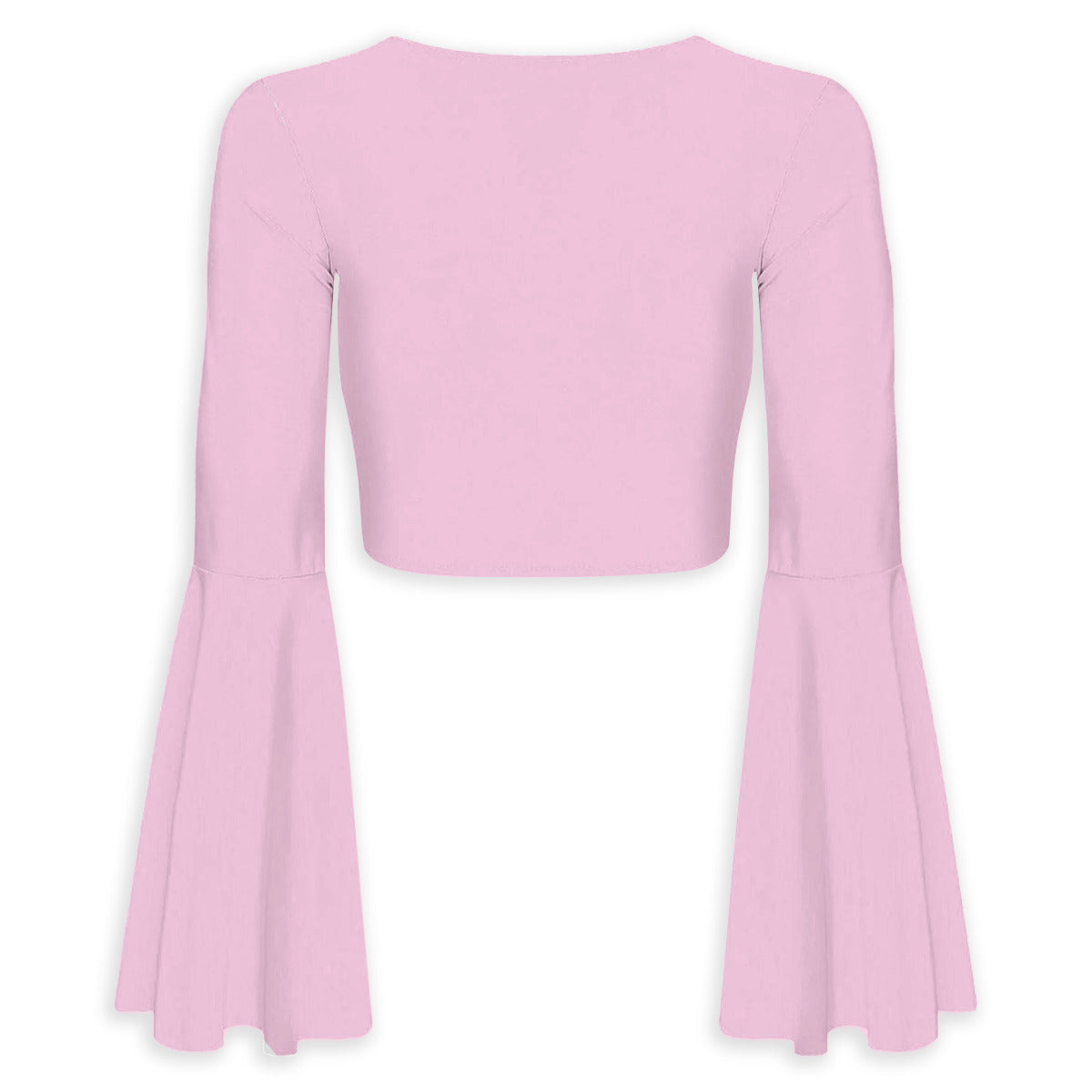 All-Over Print Women's Elegant Flared Sleeve Tie-Front Crop Top