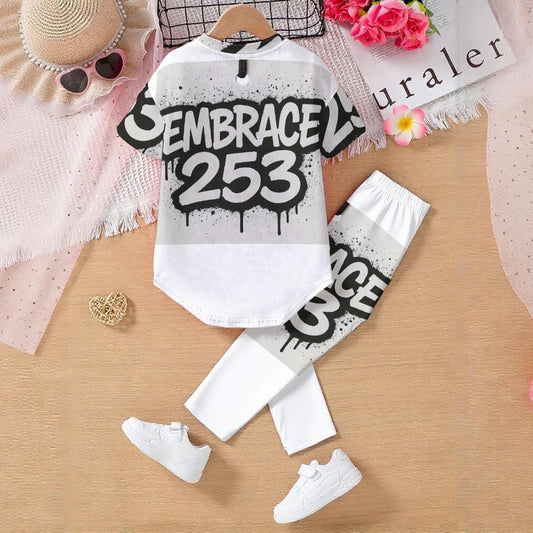 All-Over Print Kids' Casual Top and Pants Set