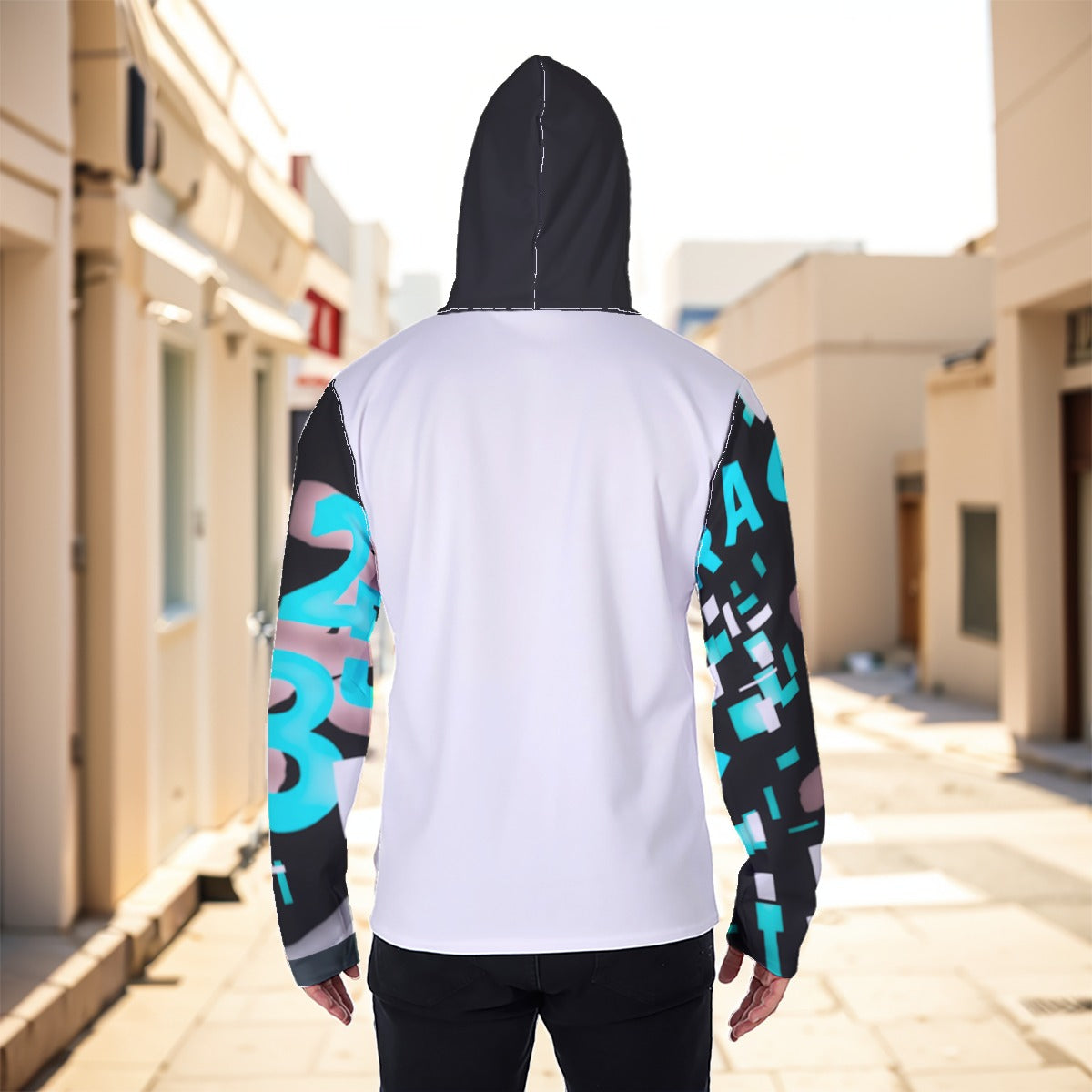 Eco-friendly All-Over Print Men's Masked Hoodie