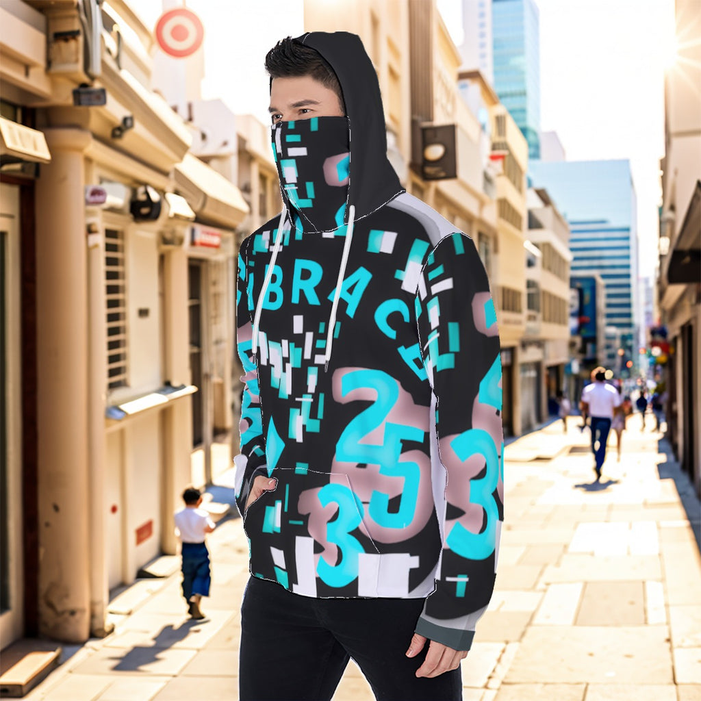 Eco-friendly All-Over Print Men's Masked Hoodie