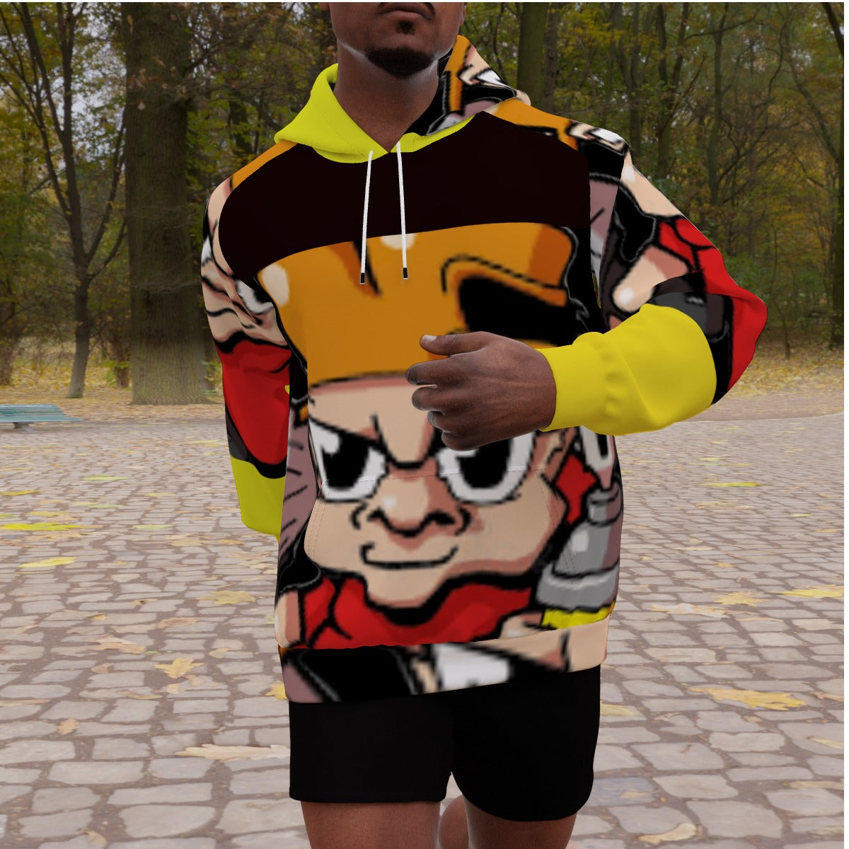 All-Over Print Men's Heavy Fleece Raglan Hoodie