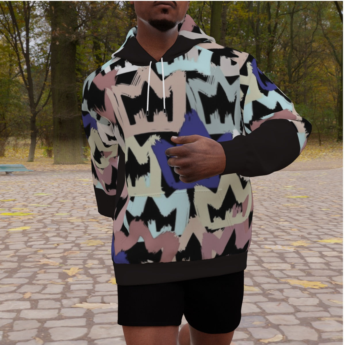 All-Over Print Men's Heavy Fleece Raglan Hoodie